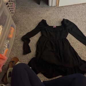 Francesca's Collections Black Long Sleeve Dress